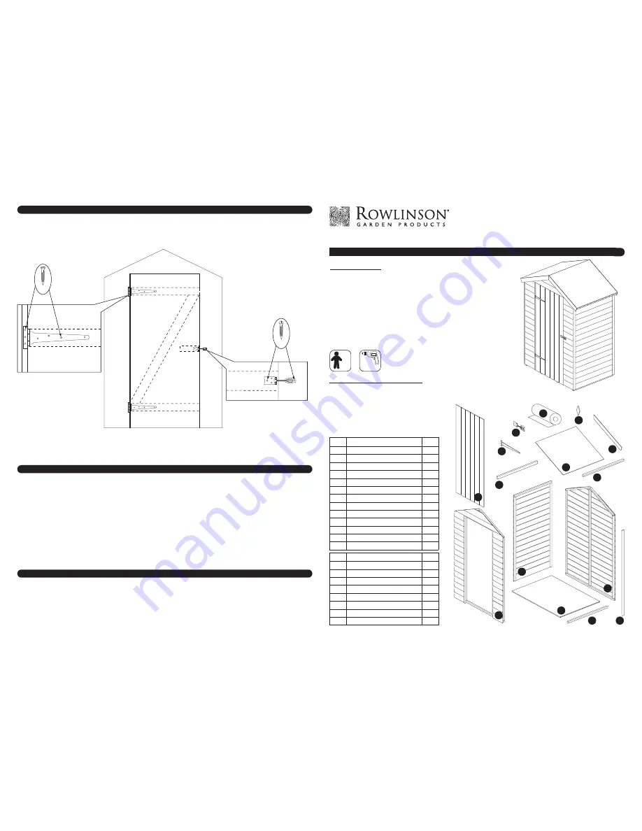 Rowlinson Garden Products 4x3 Pressure Treated Shiplap Shed Assembly Instructions Download Page 1