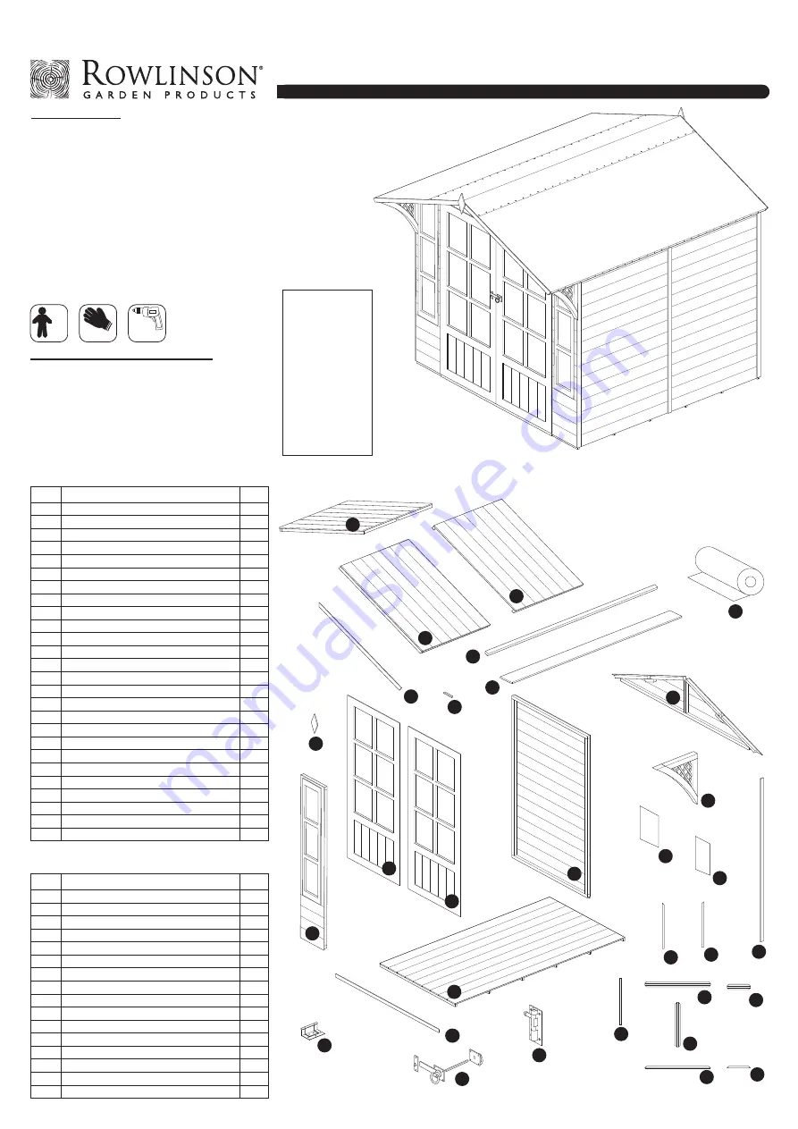 Rowlinson Garden Products Eaton Summerhouse Скачать руководство пользователя страница 1