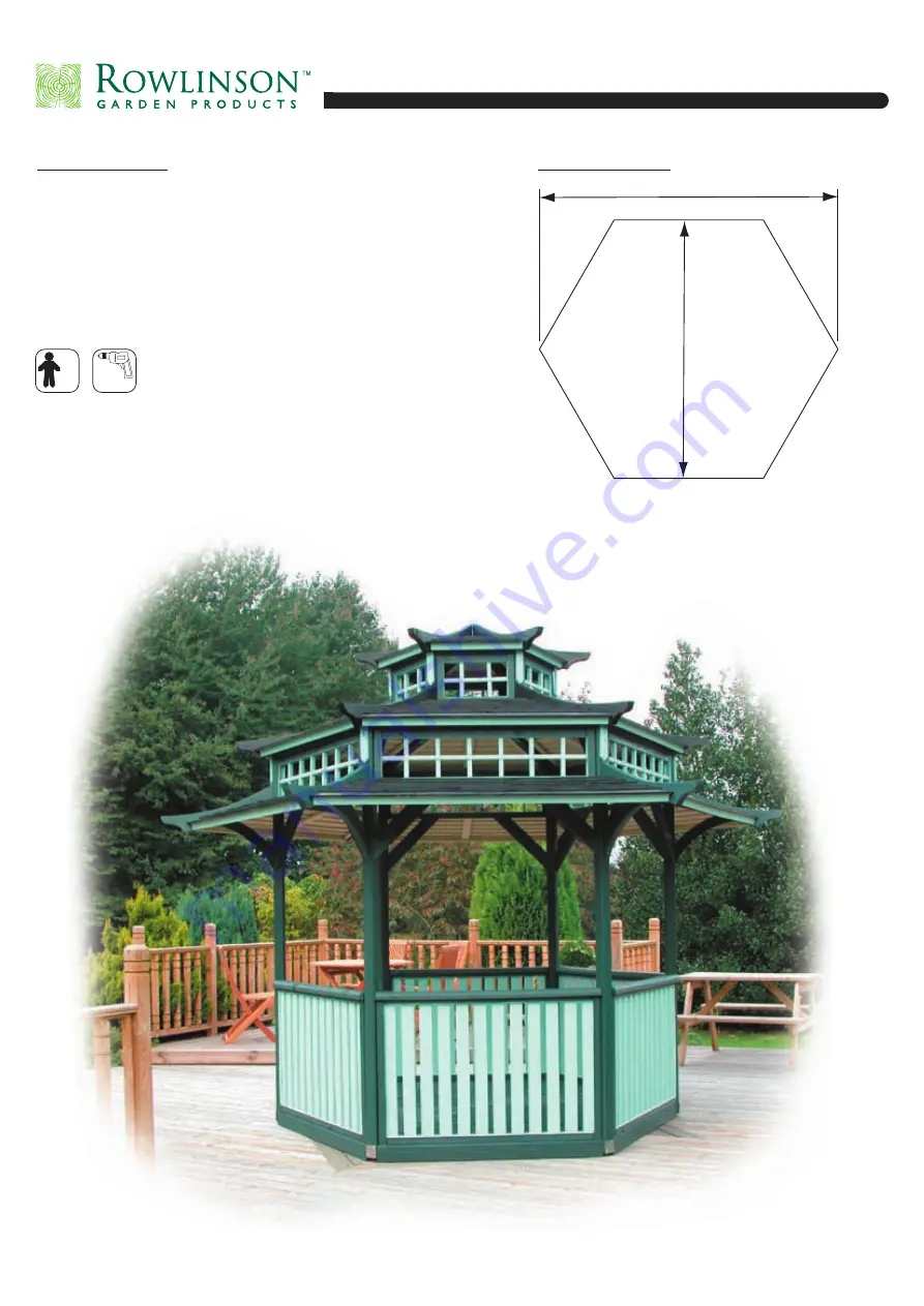 Rowlinson Garden Products Oriental Pagoda PERGODA2HD Скачать руководство пользователя страница 1