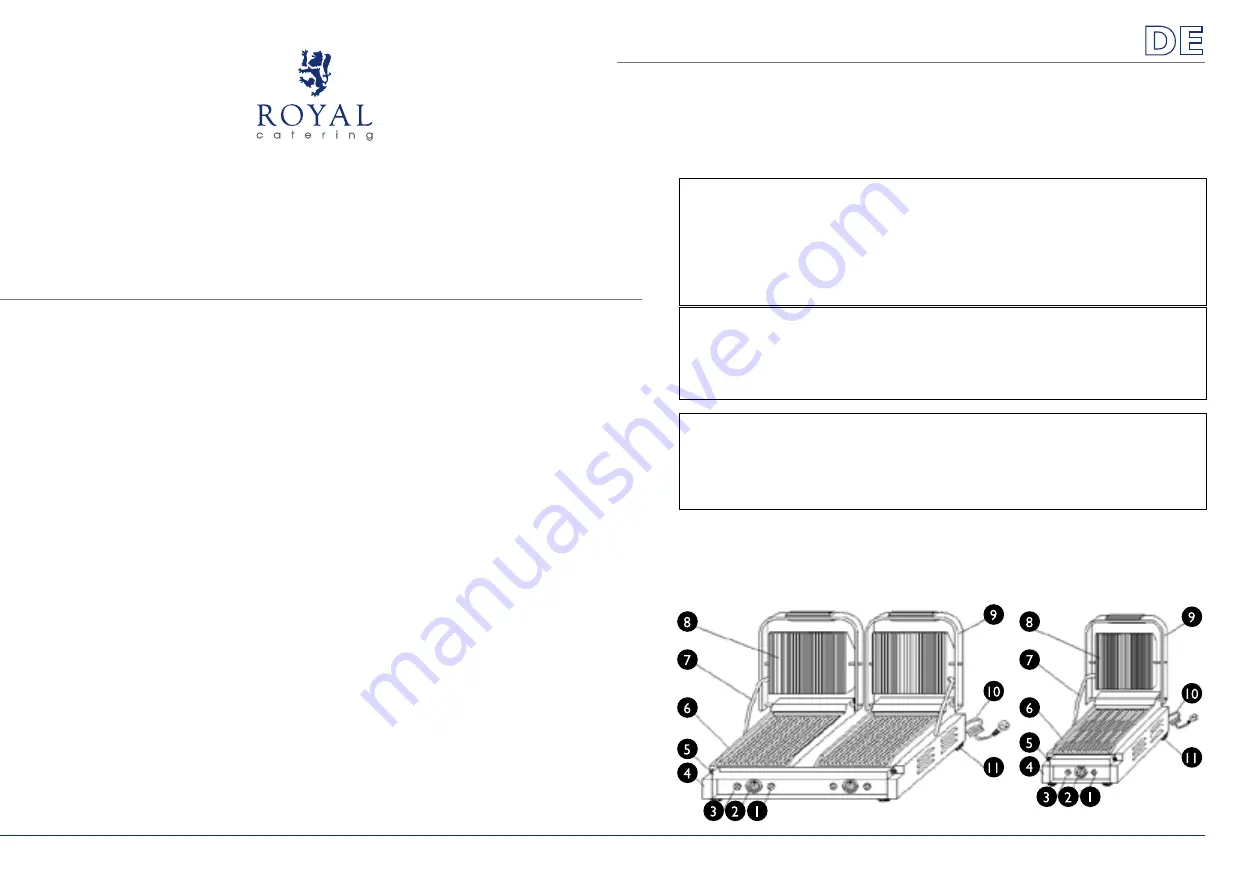 Royal Catering RCCG-1800G User Manual Download Page 2