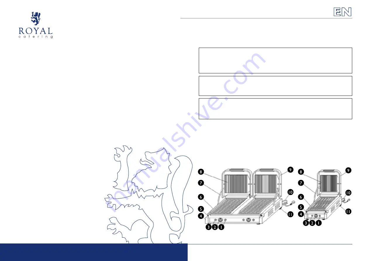 Royal Catering RCCG-1800G User Manual Download Page 5