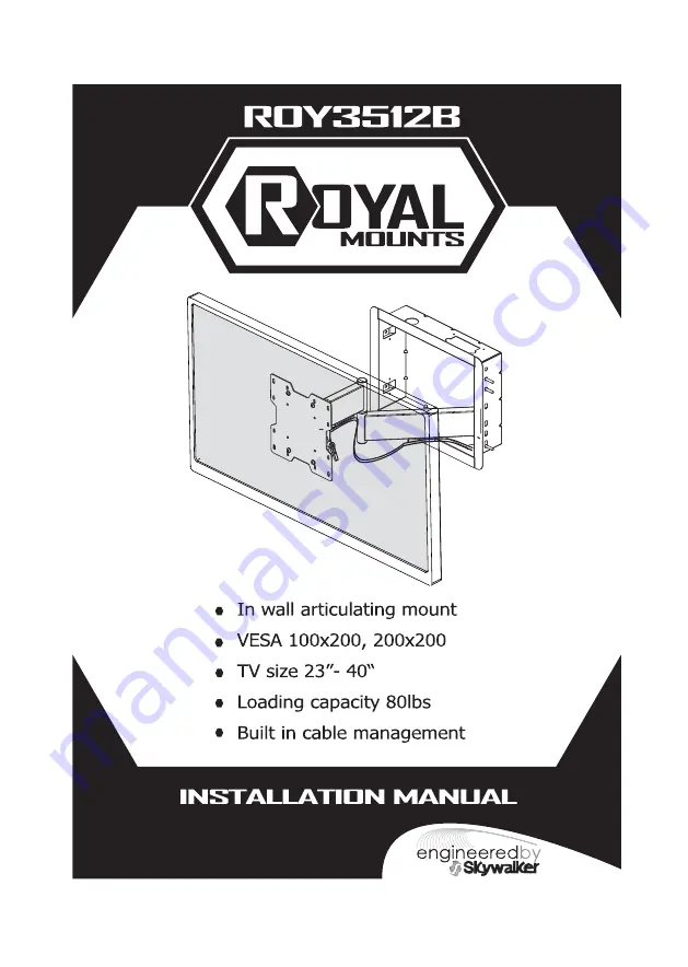 Royal Mounts ROY3512B Installation Manual Download Page 1