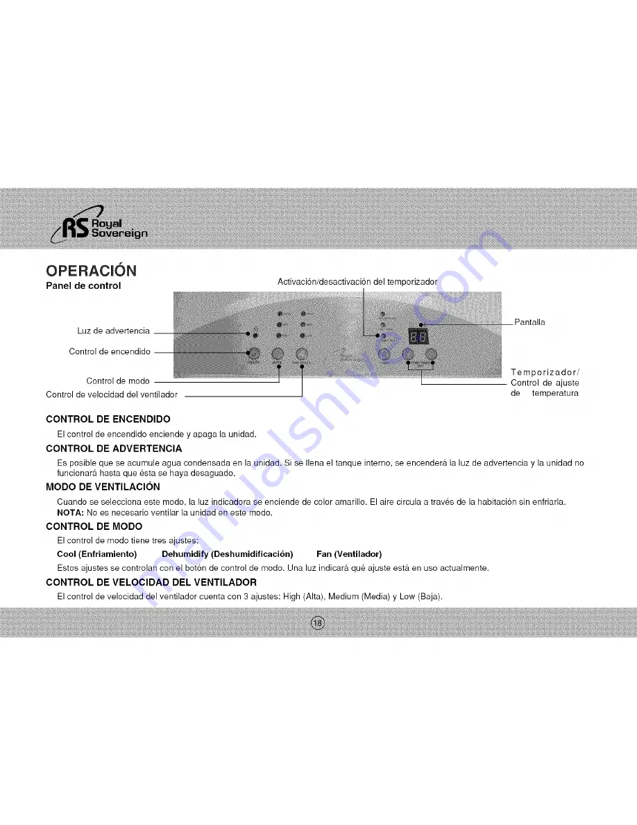 Royal Sovereign ARP-1000ES Owner'S Manual Download Page 18