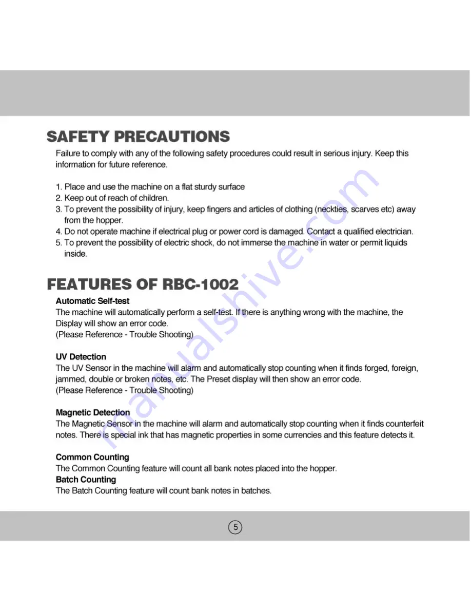 Royal Sovereign RBC-1002 Скачать руководство пользователя страница 5