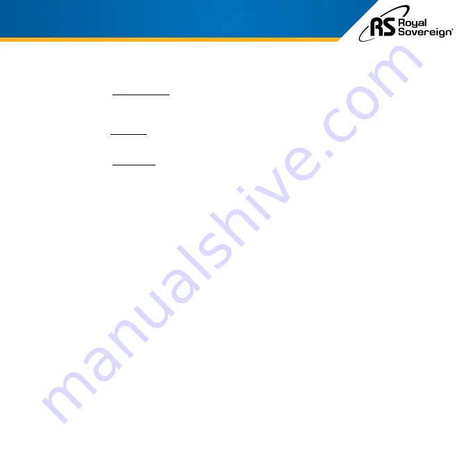 Royal Sovereign RBC-ED250 Owner'S Manual Download Page 9