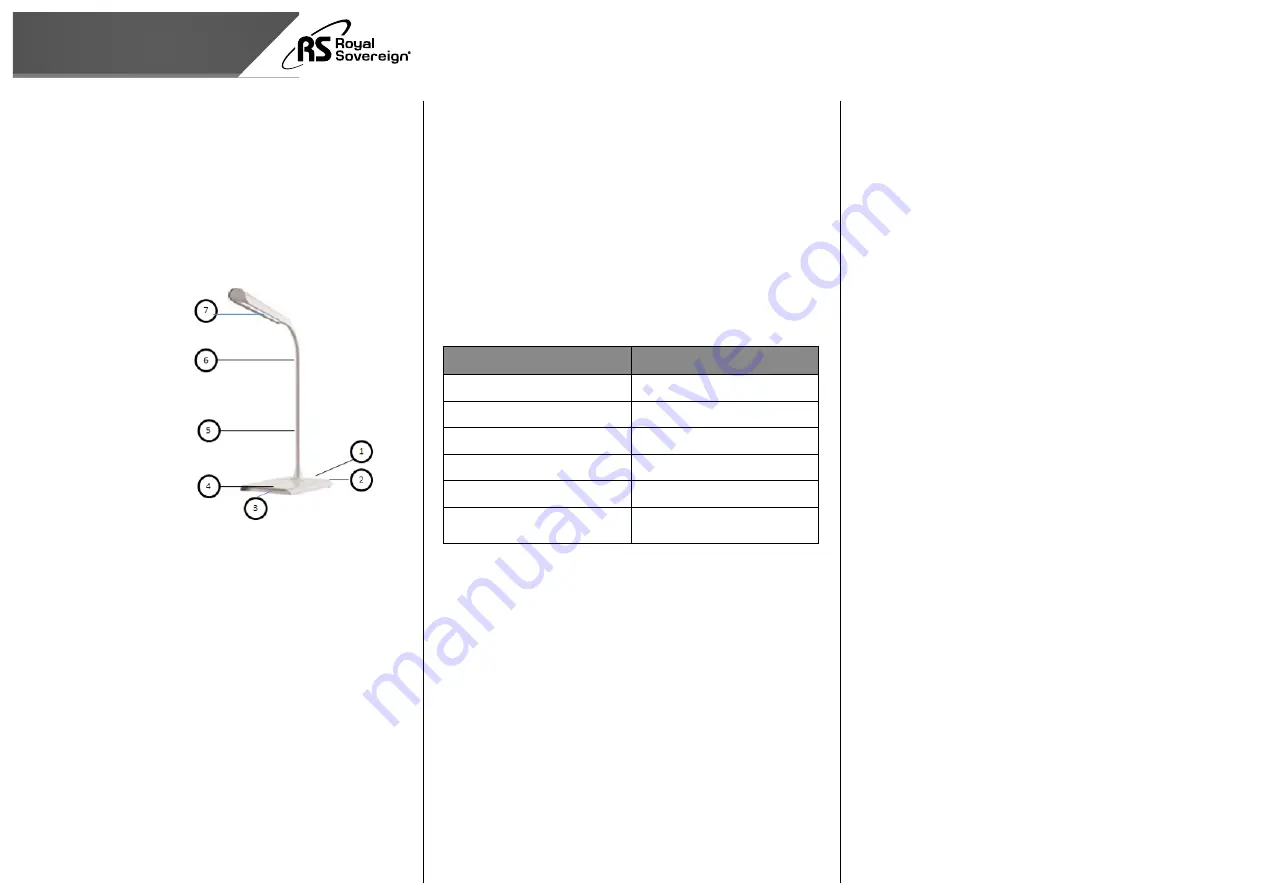 Royal Sovereign RDL-65U Owner'S Manual Download Page 2