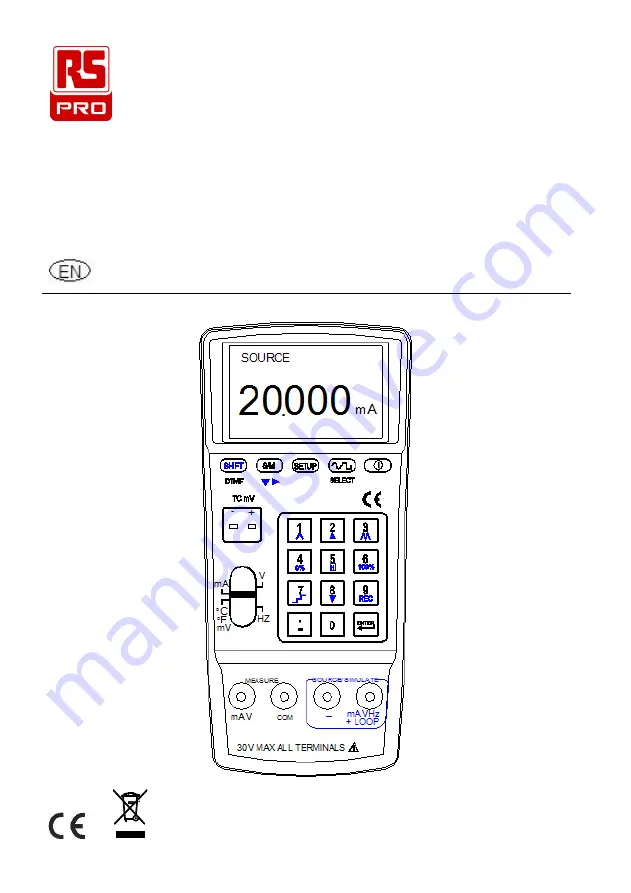 RS PRO RS-133 Скачать руководство пользователя страница 1