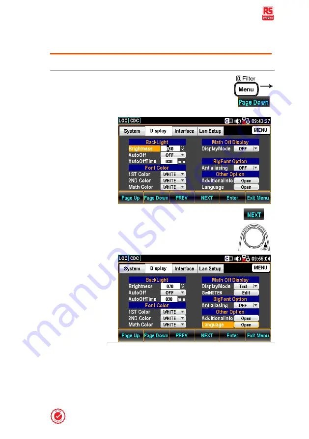 RS PRO RSDM-9060 User Manual Download Page 209