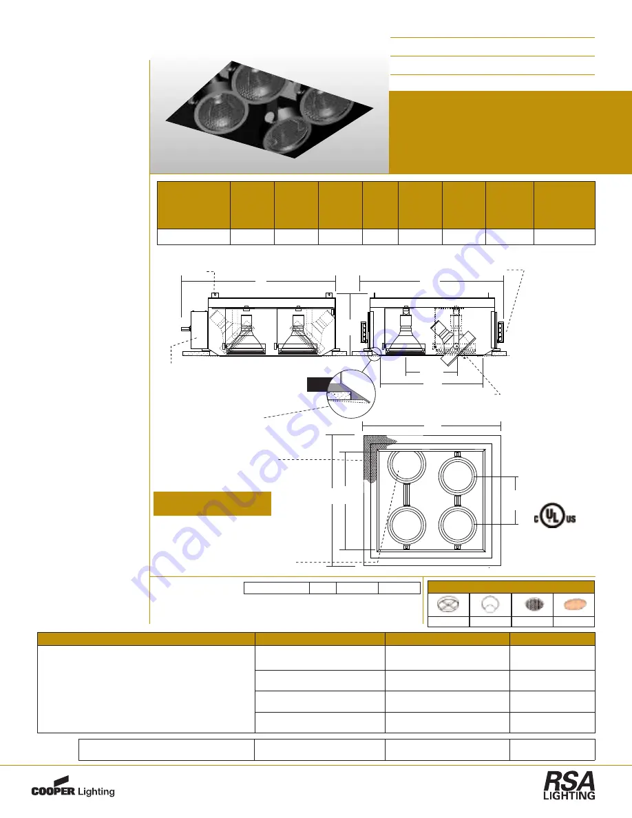 RSA Lighting Combolight LV Series LV840MHSQ Скачать руководство пользователя страница 1