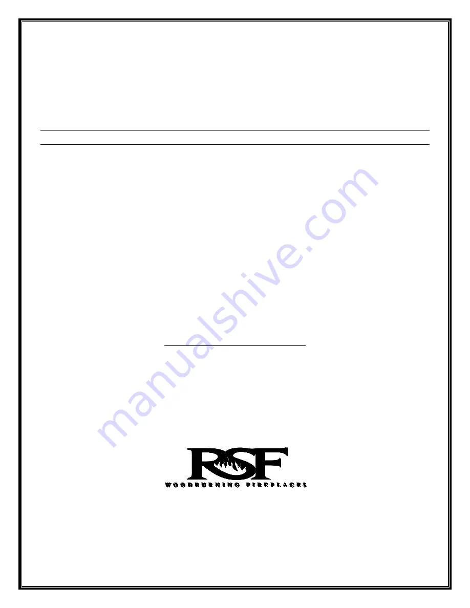 RSF Woodburning Fireplaces DELTA FUSION Owner'S Manual Download Page 1