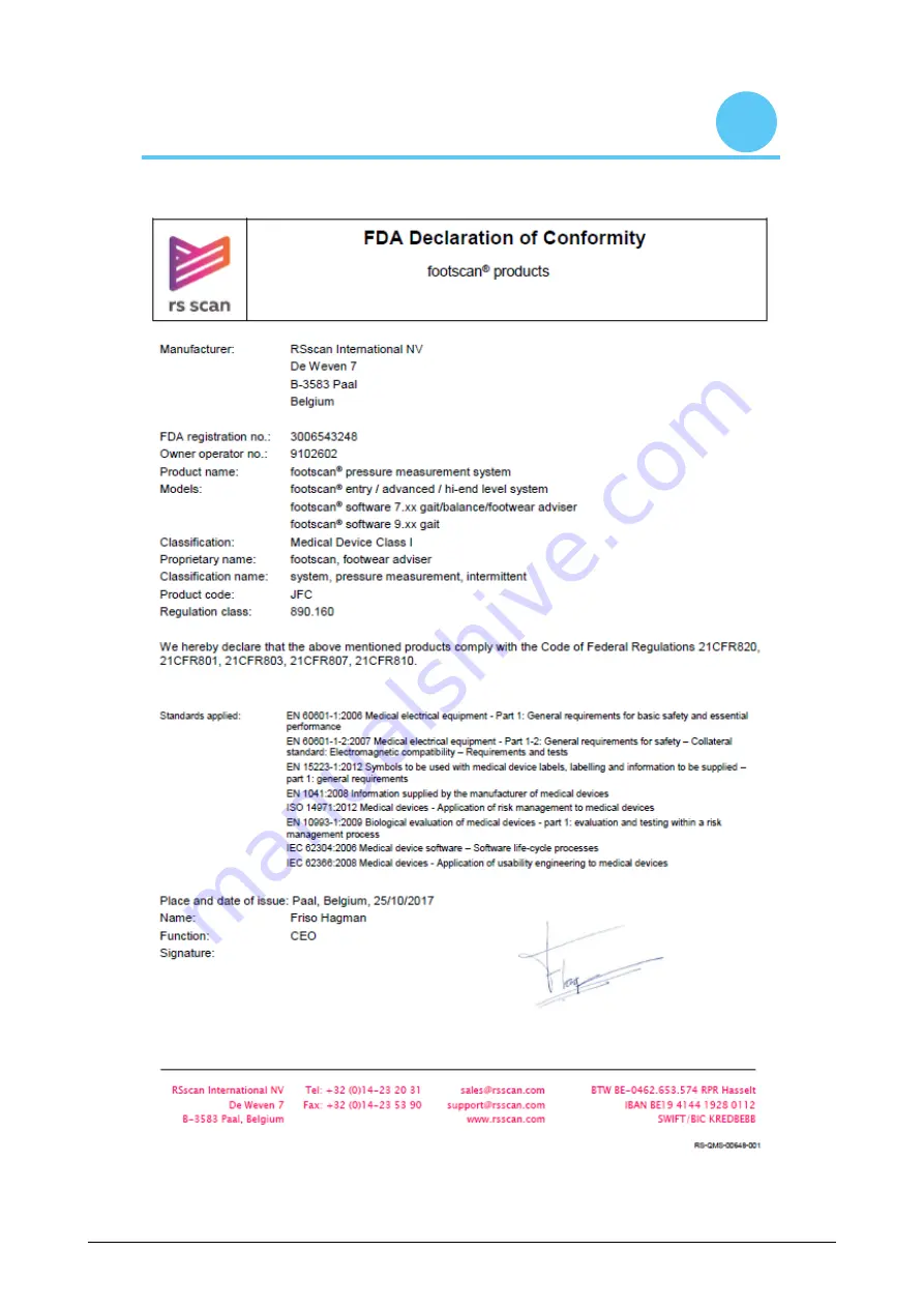 RSscan footscan User Manual Download Page 179