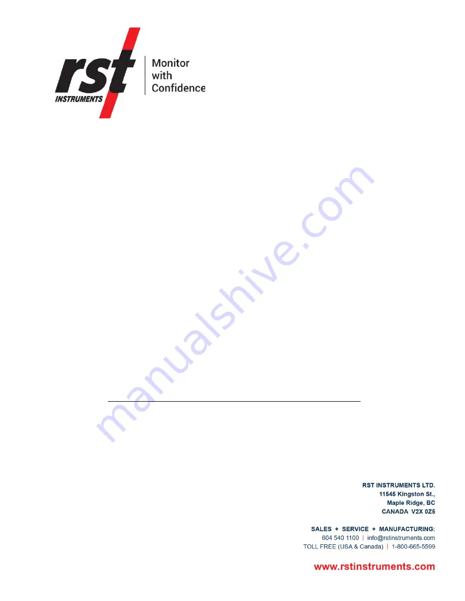 RST Instruments MEMS Digital Inclinometer System Instruction Manual Download Page 1