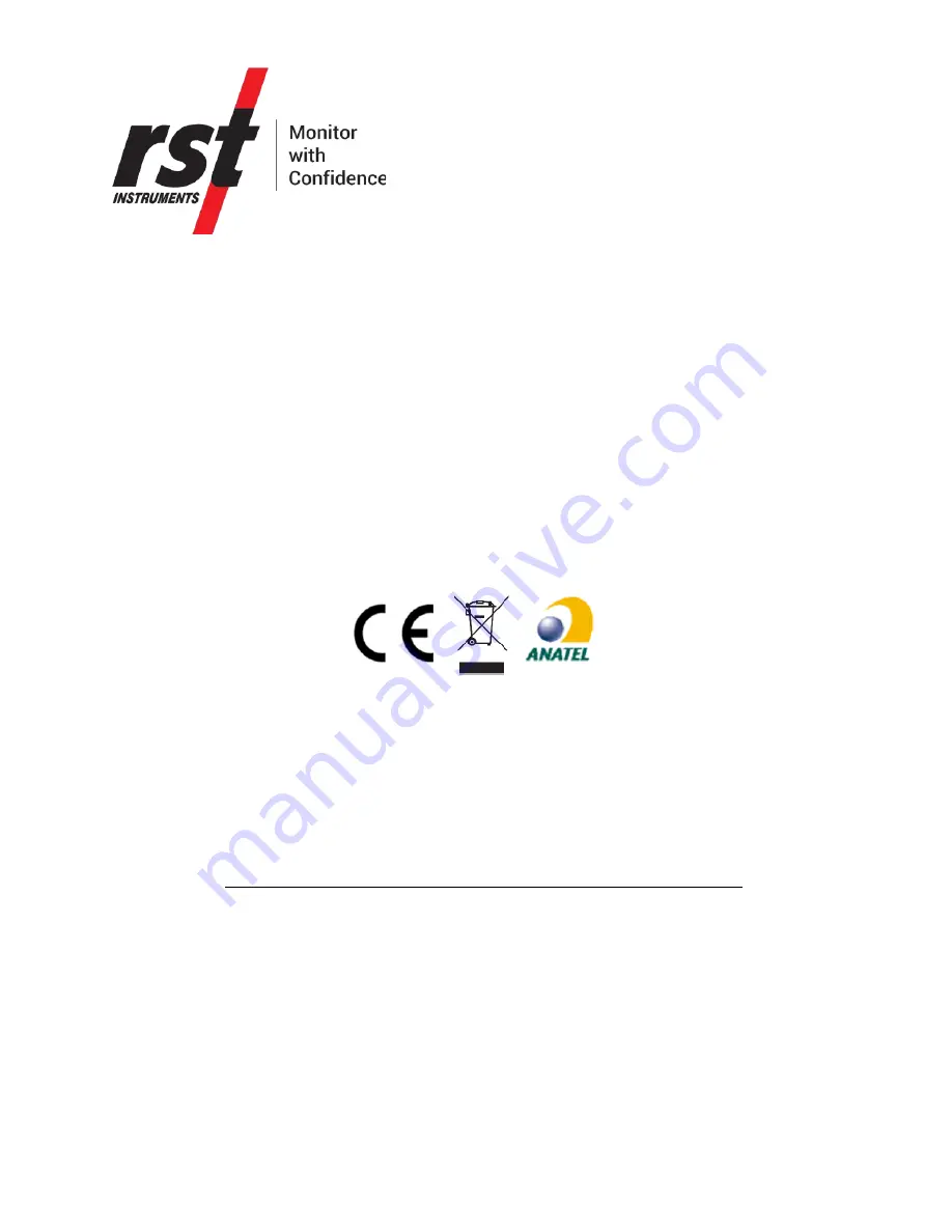 RST Instruments RSTAR L900 Series Instruction Manual Download Page 1