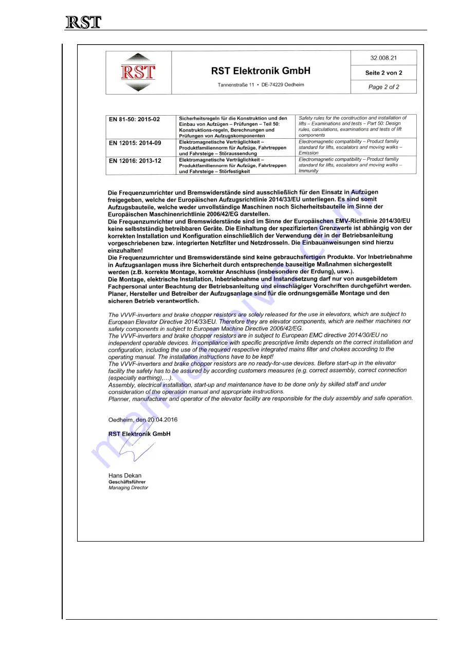 RST FRC-F Series Manual Download Page 17