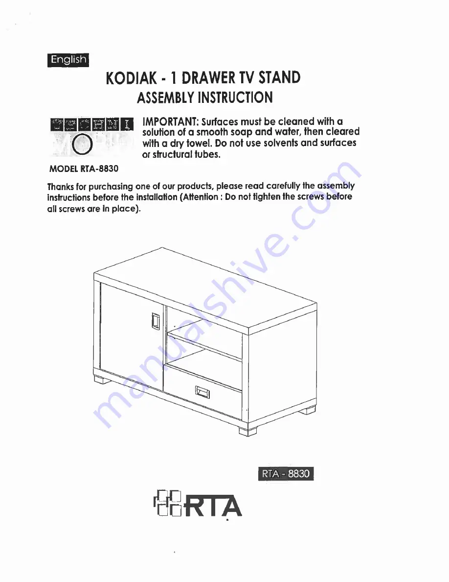 RTA KODIAK RTA-8830 Скачать руководство пользователя страница 1