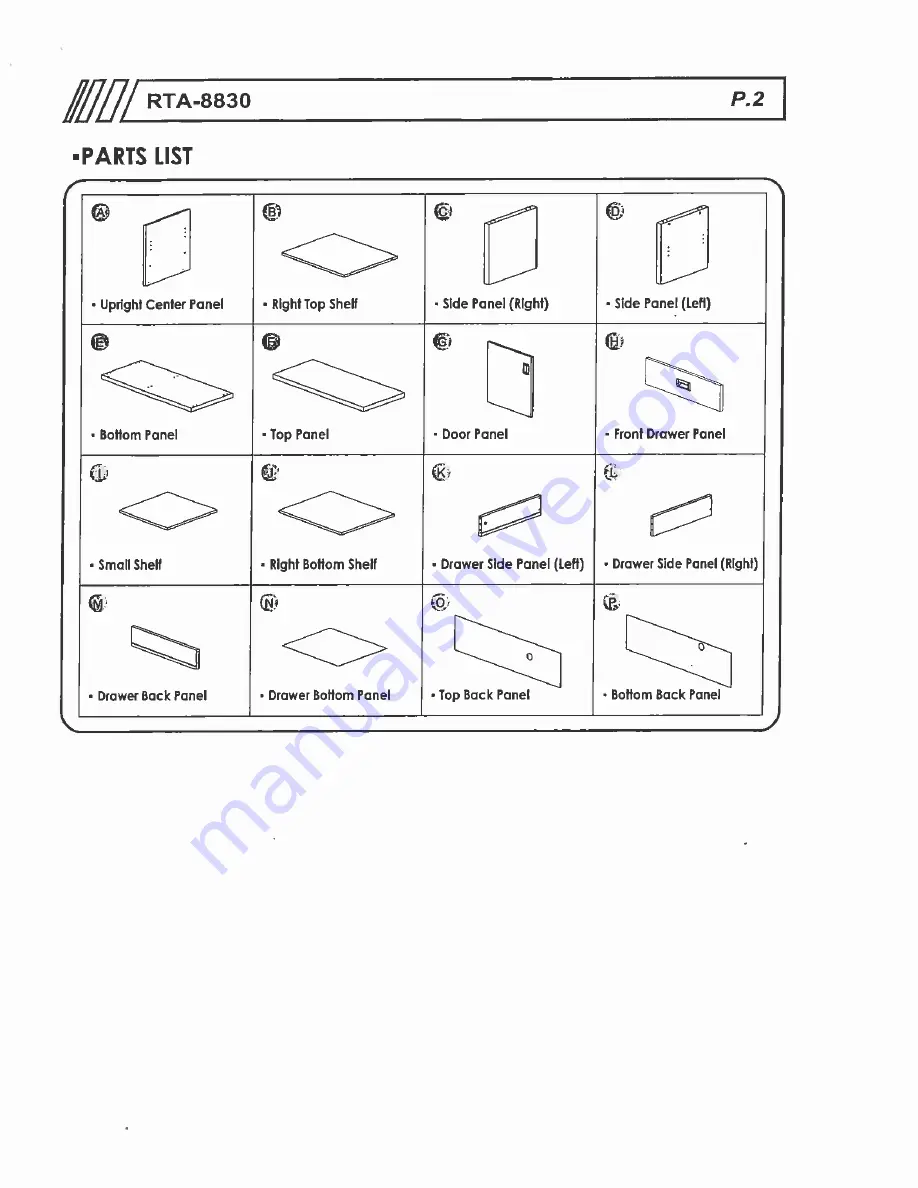 RTA KODIAK RTA-8830 Assembly Instruction Manual Download Page 2