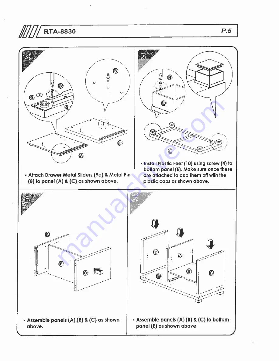 RTA KODIAK RTA-8830 Assembly Instruction Manual Download Page 5