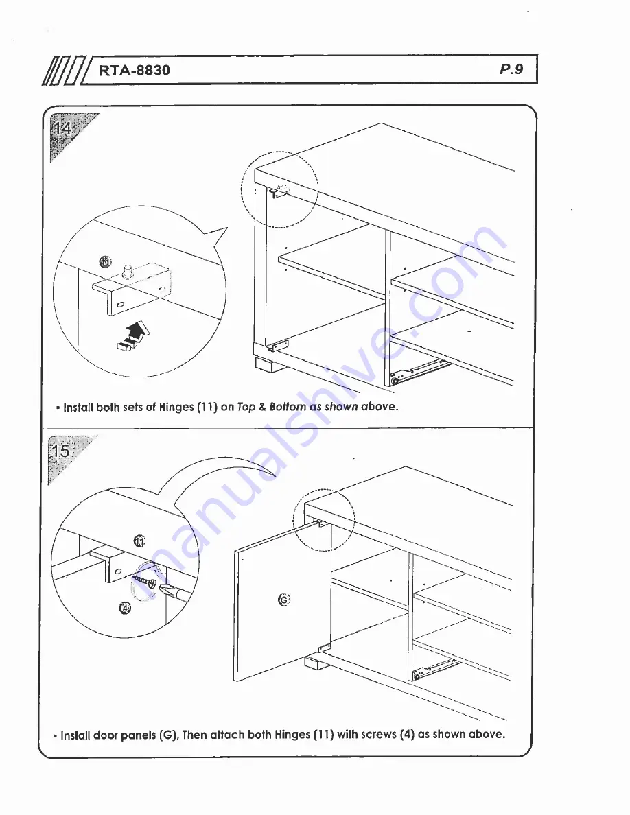 RTA KODIAK RTA-8830 Assembly Instruction Manual Download Page 9