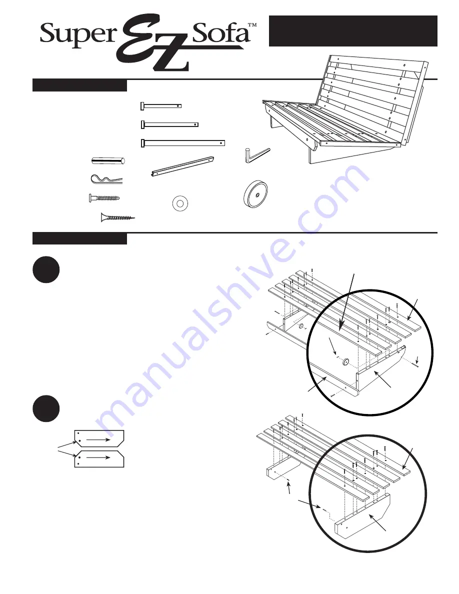 RTA Super EZ Sofa Assembly Instructions Download Page 1