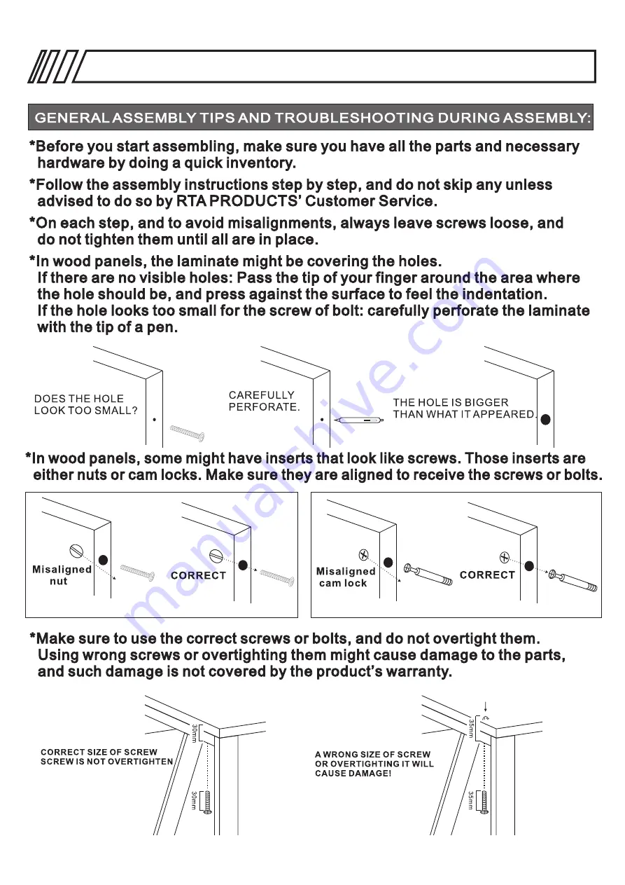 RTA Techni Mobili RTA - 3520 Assembly Instuctions Download Page 6