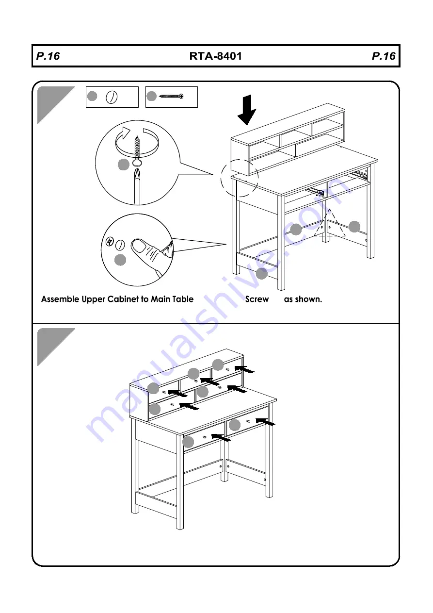 RTA Techni Mobili RTA-8401 Assembly Instructions Manual Download Page 16