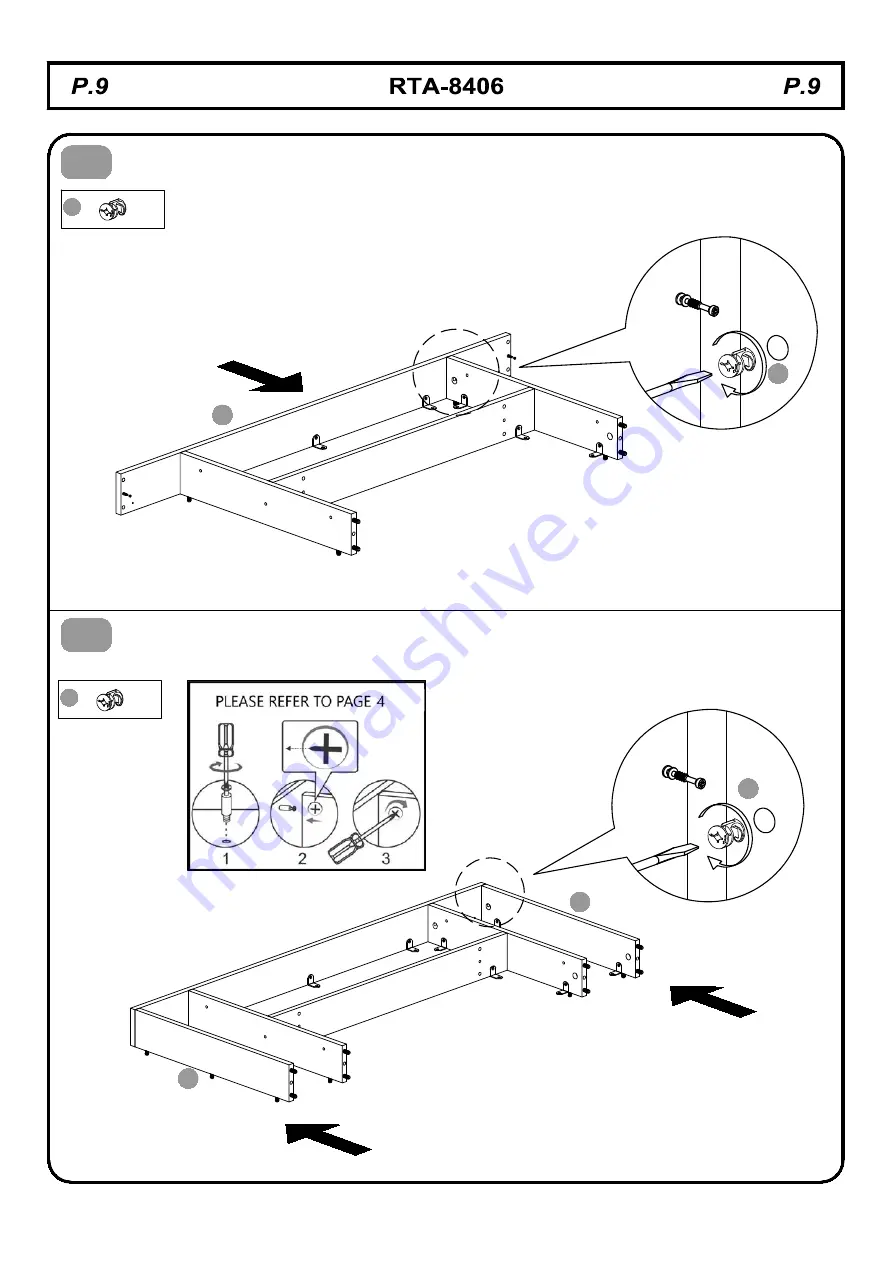 RTA Techni Mobili RTA-8406 Assembly Instructions Manual Download Page 9