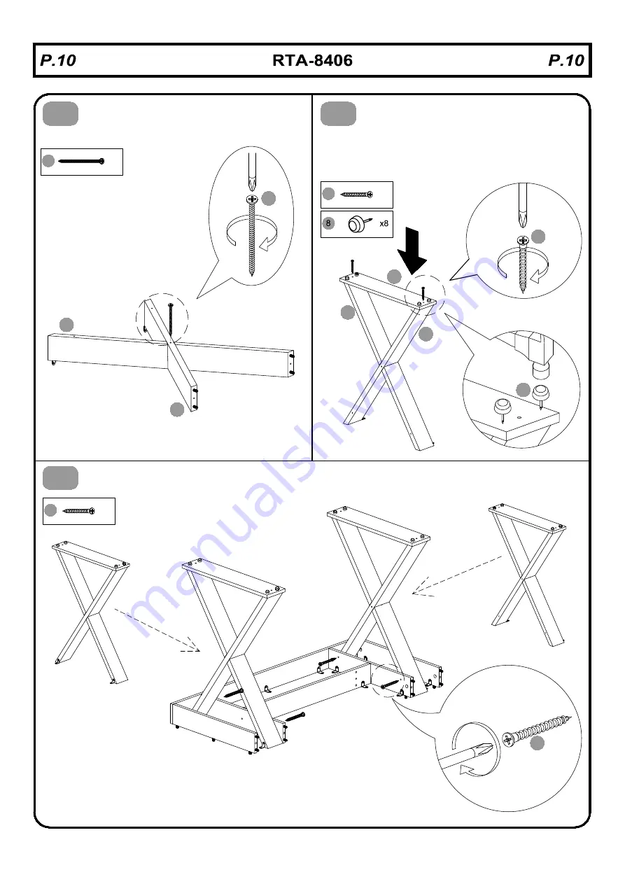 RTA Techni Mobili RTA-8406 Assembly Instructions Manual Download Page 10