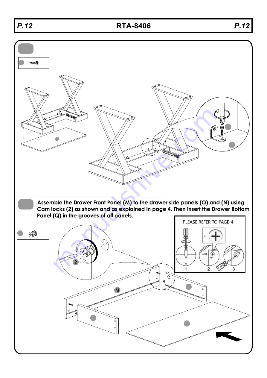 RTA Techni Mobili RTA-8406 Assembly Instructions Manual Download Page 12