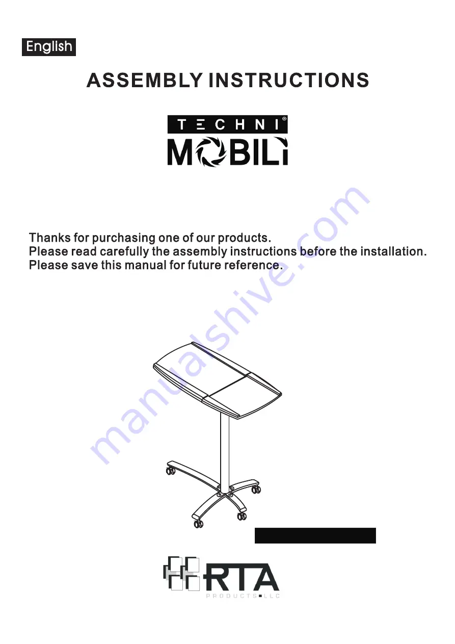 RTA Techni Mobili RTA-B001N Скачать руководство пользователя страница 1