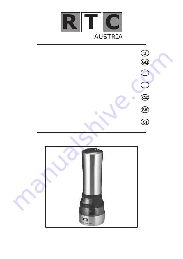 RTC HC GDM 1 Manual Download Page 1