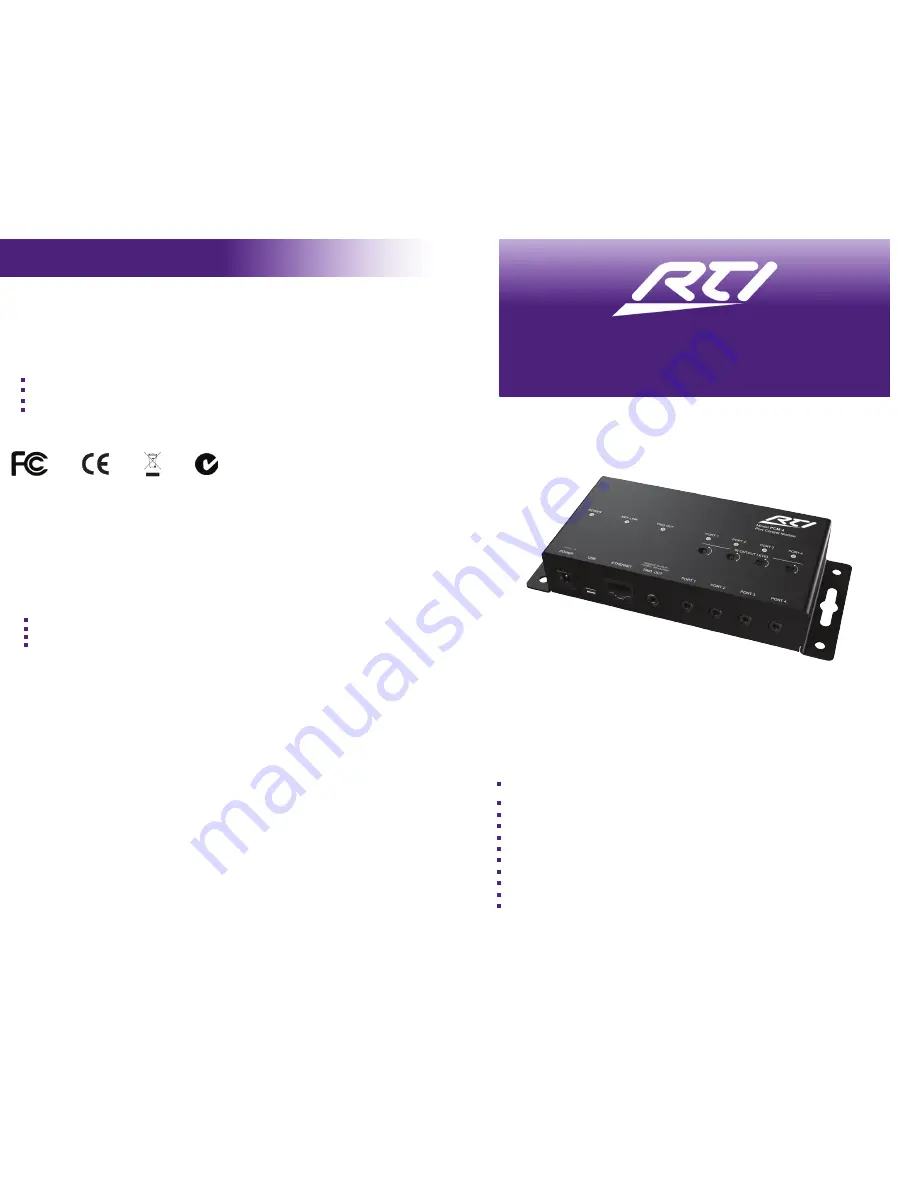 RTI PCM-4 Quick Reference Manual Download Page 1