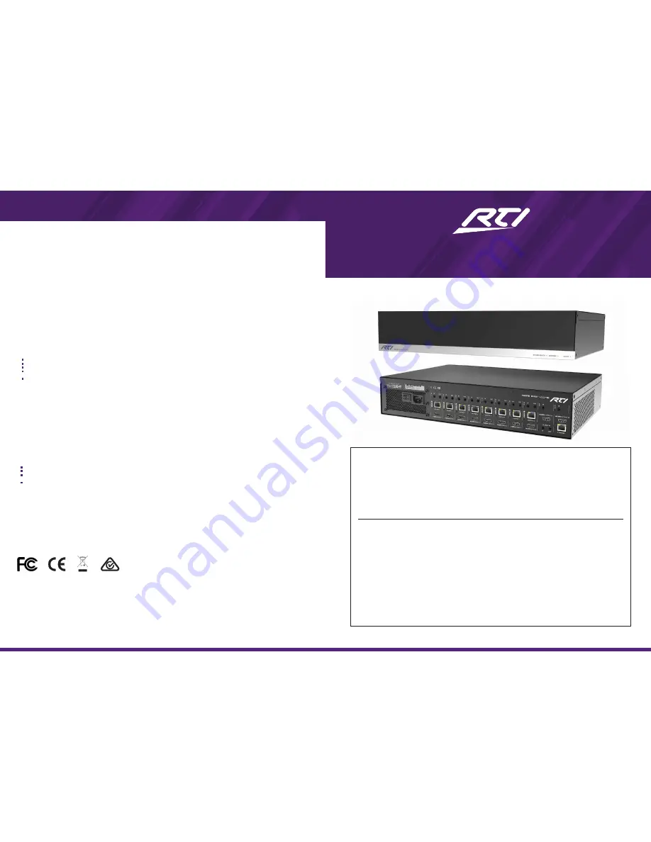 RTI VHD-8x Reference Manual Download Page 1