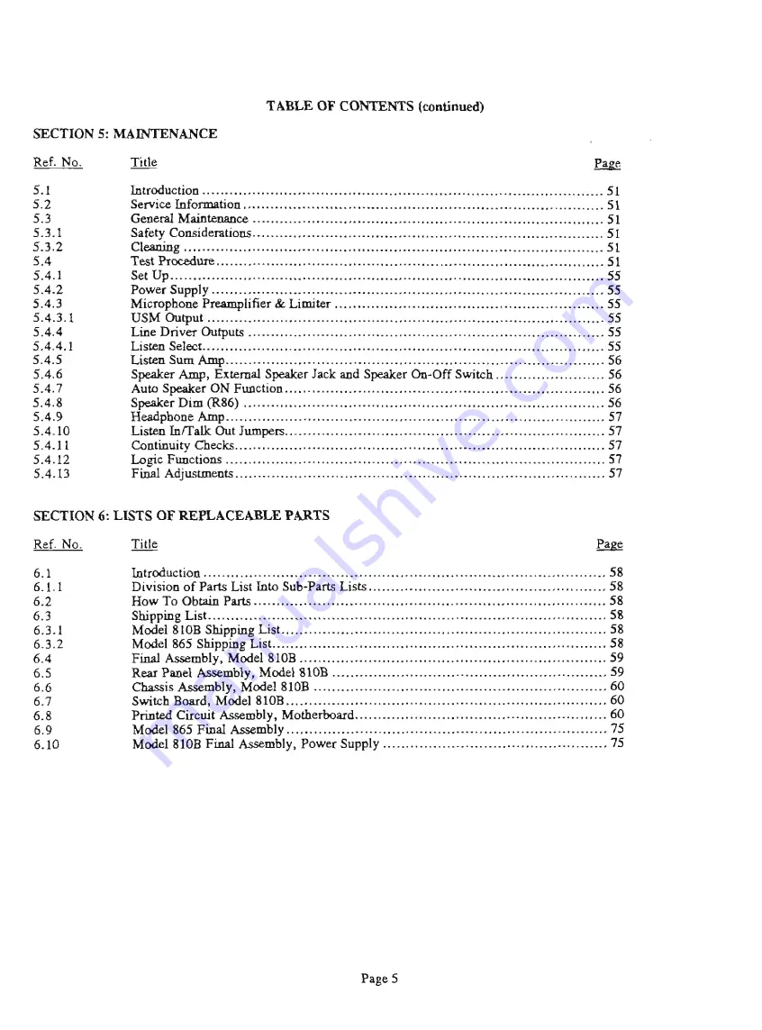 RTS 810B Service Manual Download Page 5