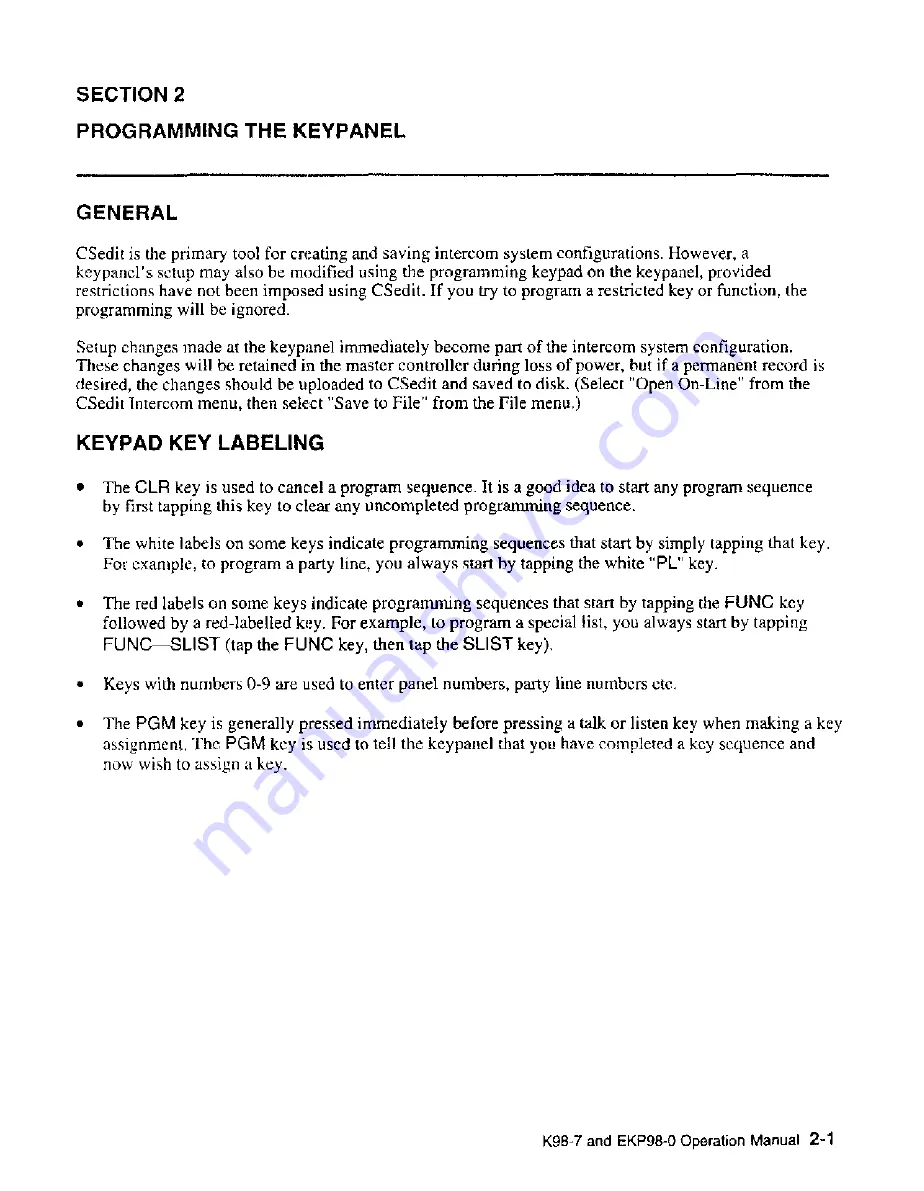 RTS KP-98-7 Operating Instructions Manual Download Page 6