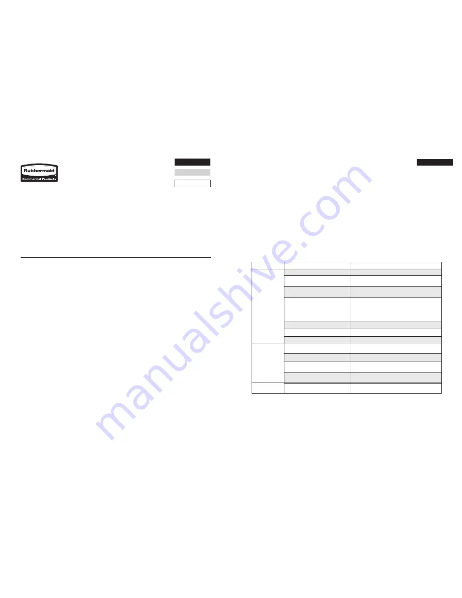 Rubbermaid 9VBH10 Скачать руководство пользователя страница 2