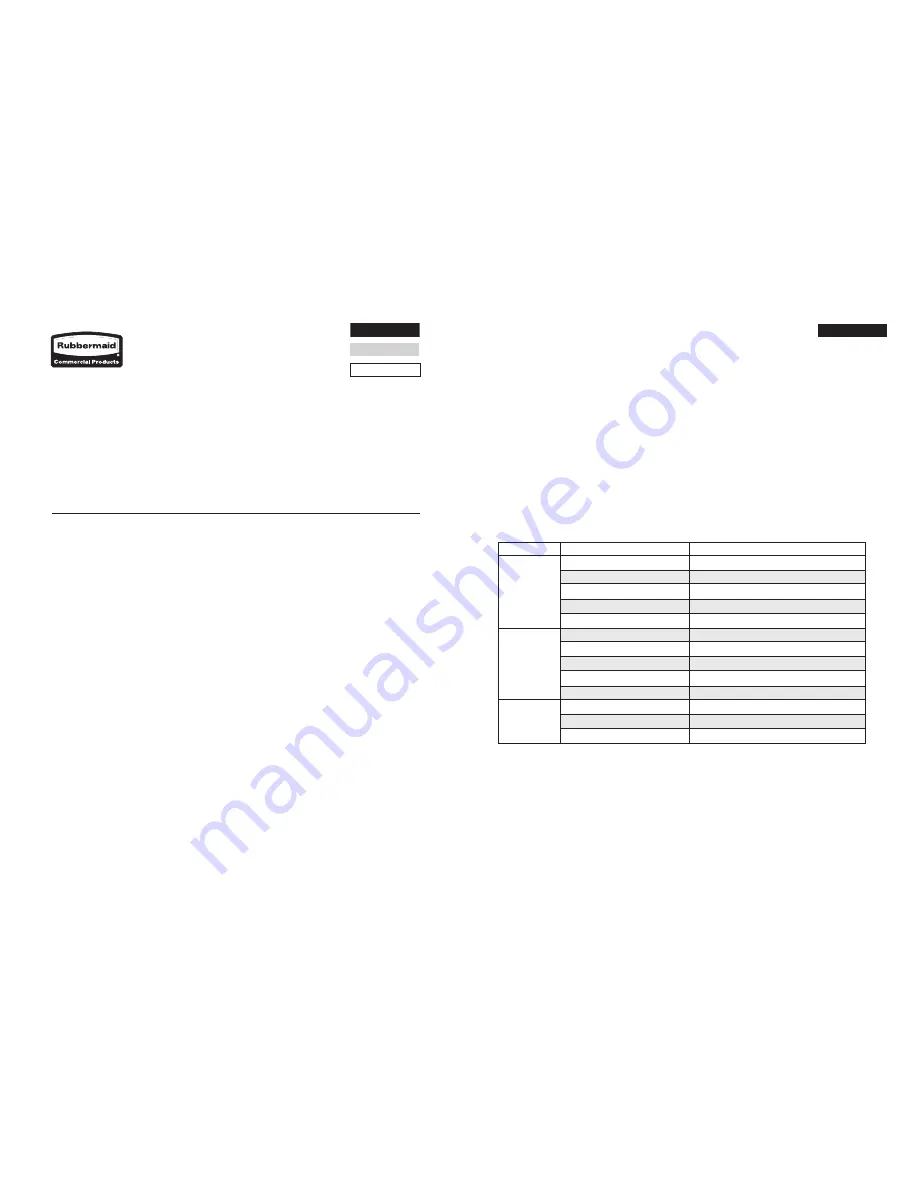 Rubbermaid WD12.5 Owner'S Manual Download Page 2