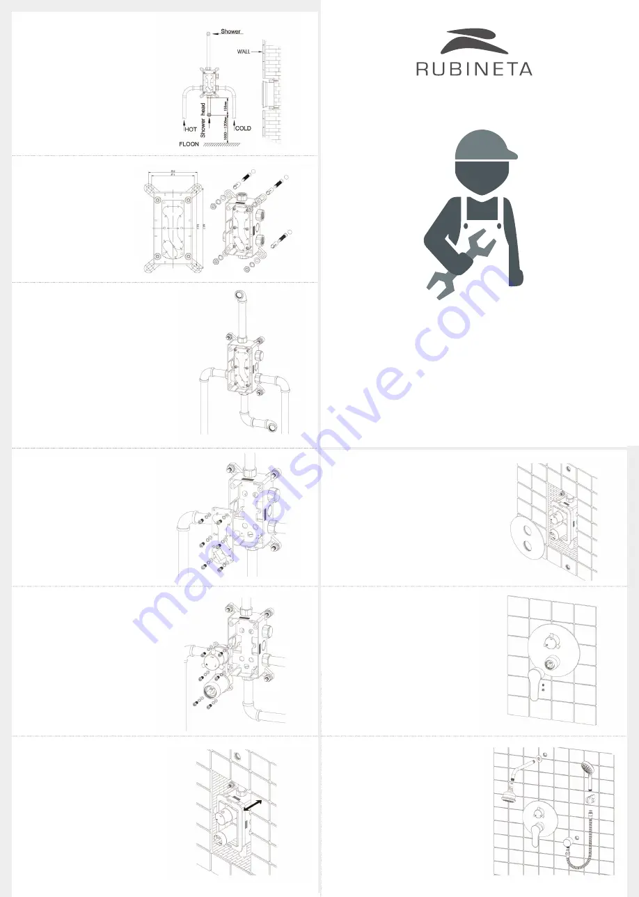 Rubineta Kubo Consealed Plastic Series Installation Manual Download Page 1