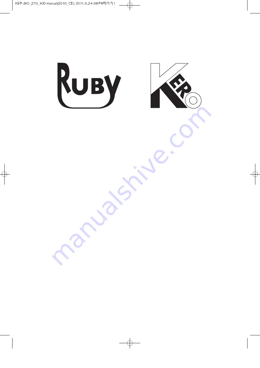 Ruby Kero KSP-240A Instruction Sheet Download Page 1