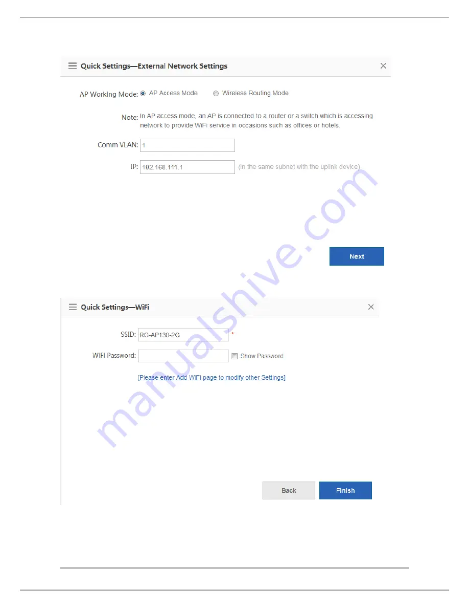 Ruijie Networks RG-AP130-W Quick Installation Manual Download Page 11