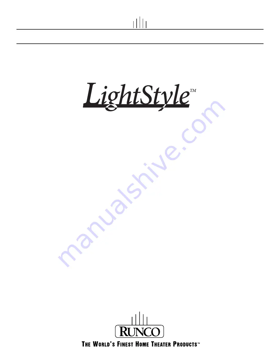 Runco LIGHTSTYLE LS-HB Installation & Operation Manual Download Page 1