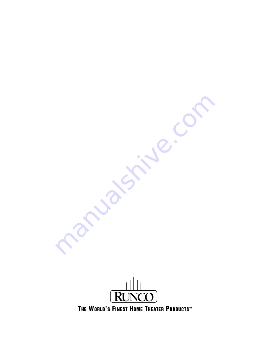 Runco PlasmaWall PL-43DHD Owner'S Operating Manual Download Page 31