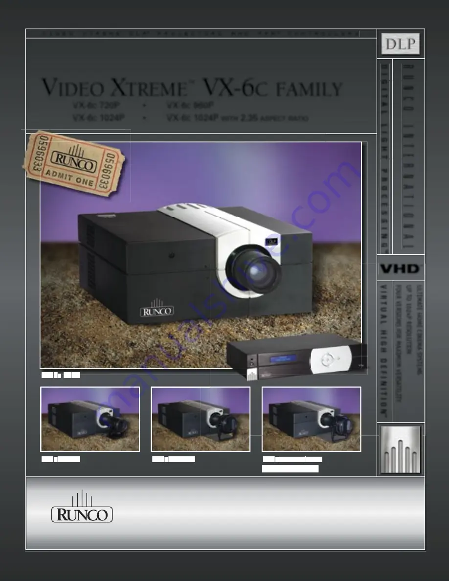 Runco VIDEO XTREME VX-60 960p Specifications Download Page 1