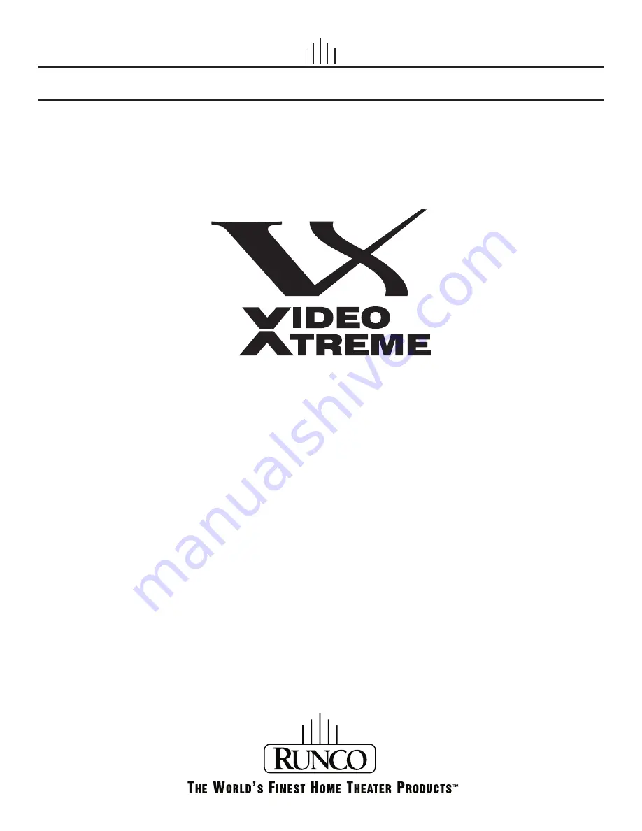 Runco VIDEOXTREME VX-8D Installation & Operation Manual Download Page 1