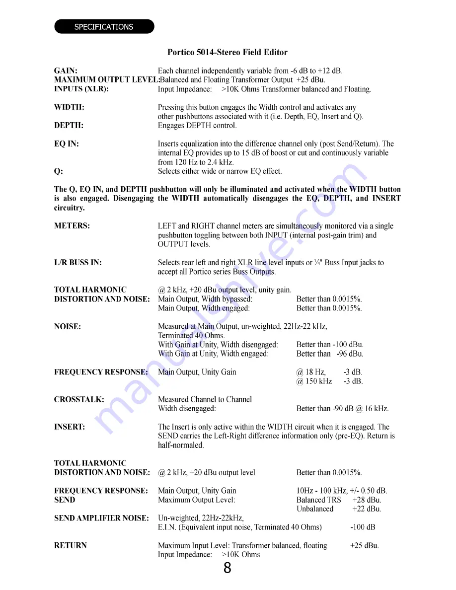 Rupert Neve Designs Portico 5014 User Manual Download Page 9