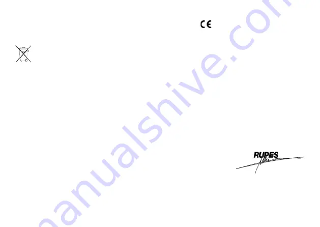 Rupes DD122 Operating And Maintenance Instructions Manual Download Page 13