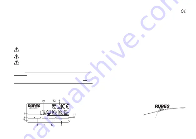 Rupes SR100AEN Operating And Maintenance Instructions Manual Download Page 31