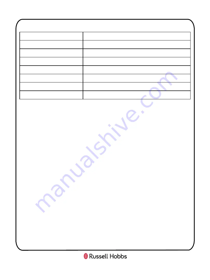 Russell Hobbs RH8CTD701 Instruction Manual Download Page 27