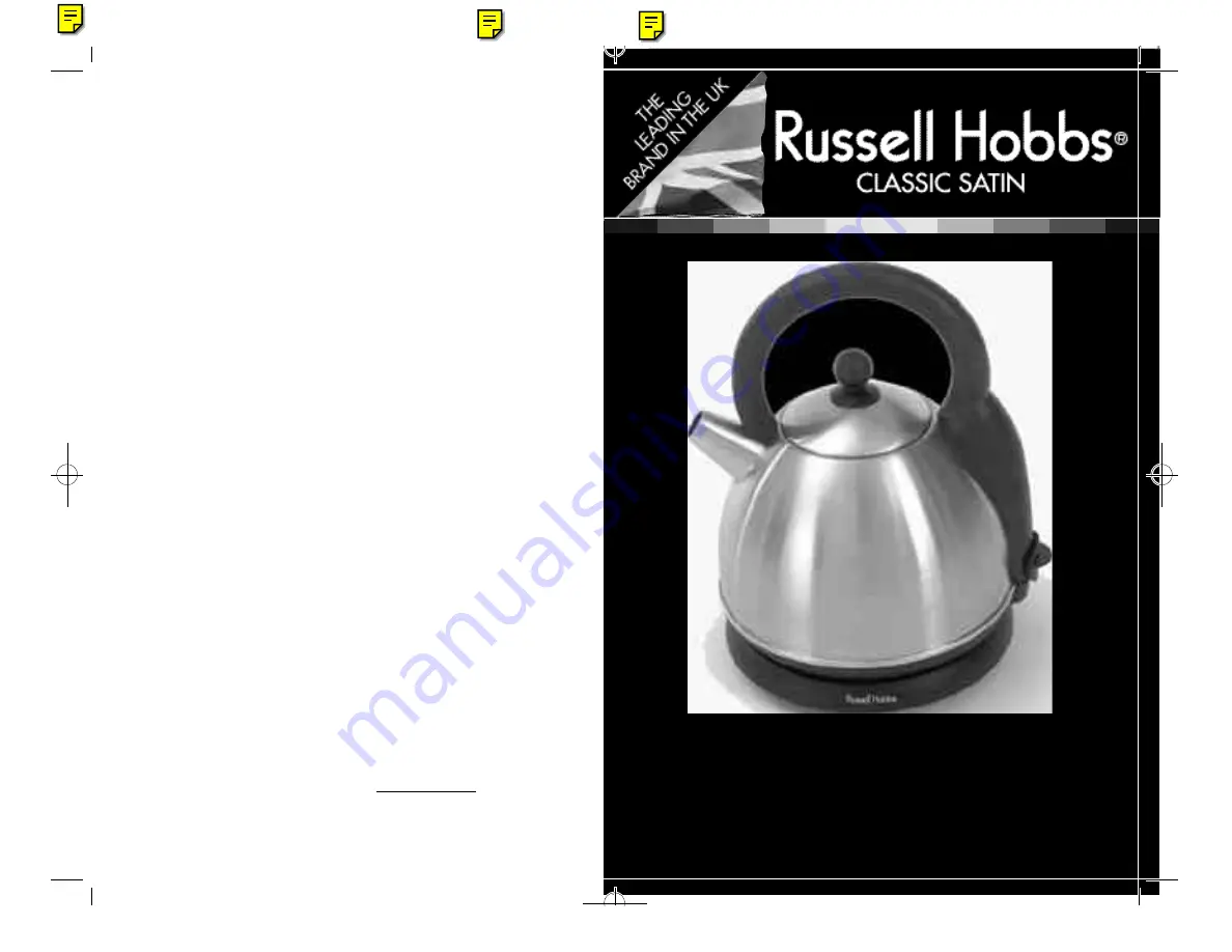 Russell Hobbs RHOK3123 Classic Satin Owner'S Manual Download Page 1