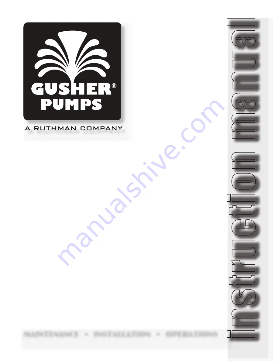 RUTHMAN GUSHER PUMPS MSC4 Series Instruction Manual Download Page 1