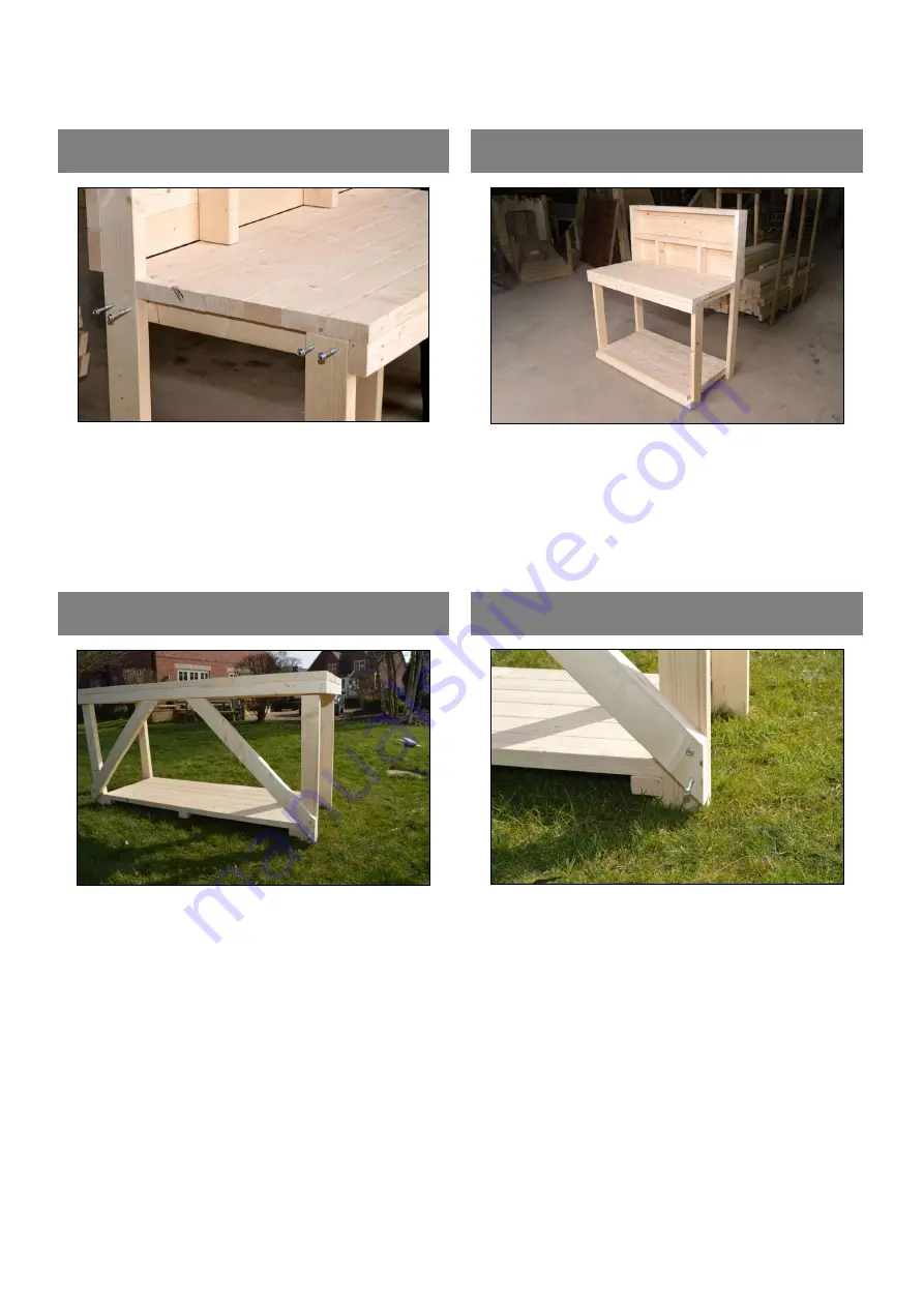 Rutland County Garden Furniture Rutland workbench with back board Assembly Instructions Download Page 4